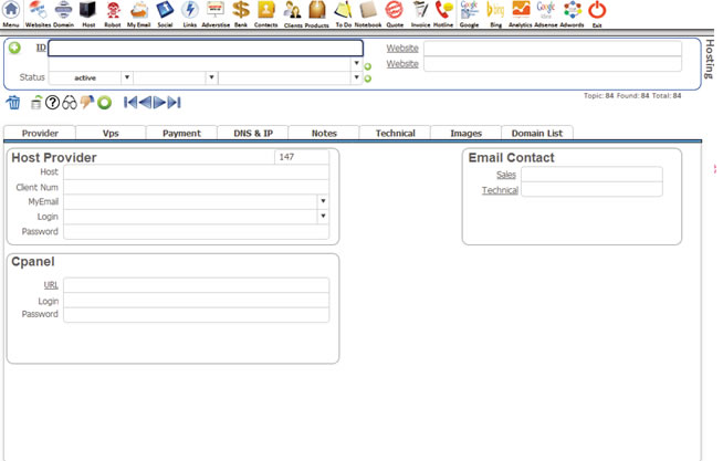 Webmaster Software Database